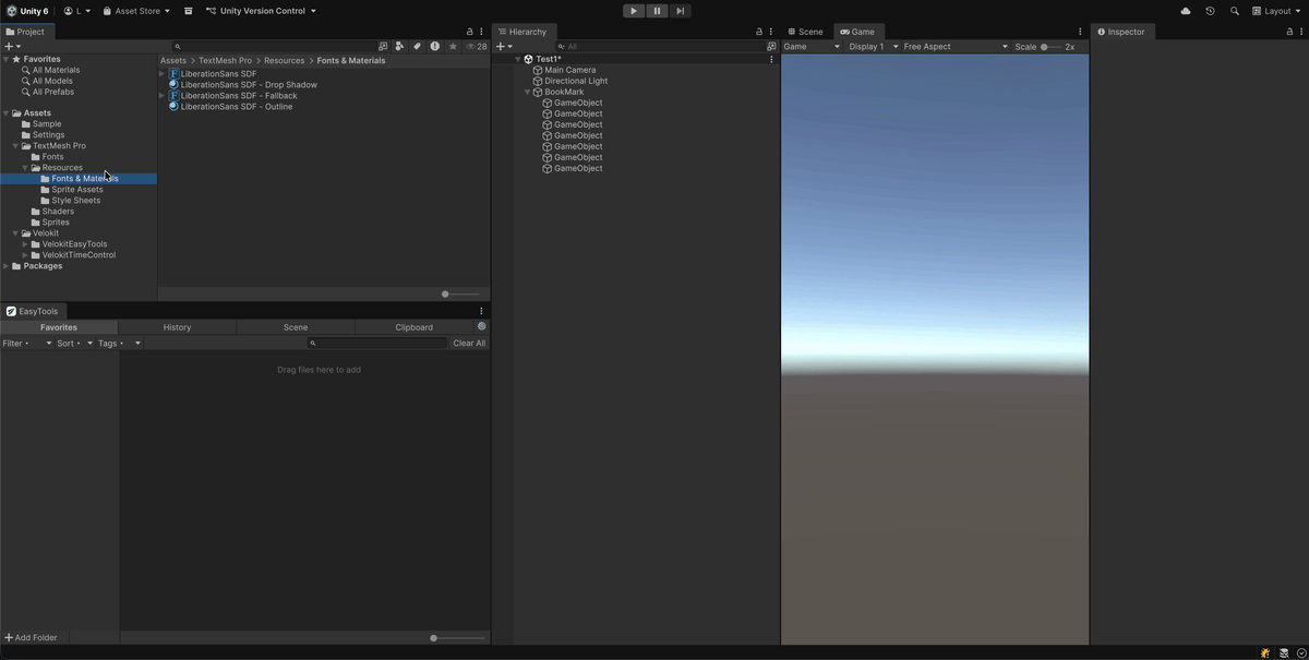 Drag and Drop assets