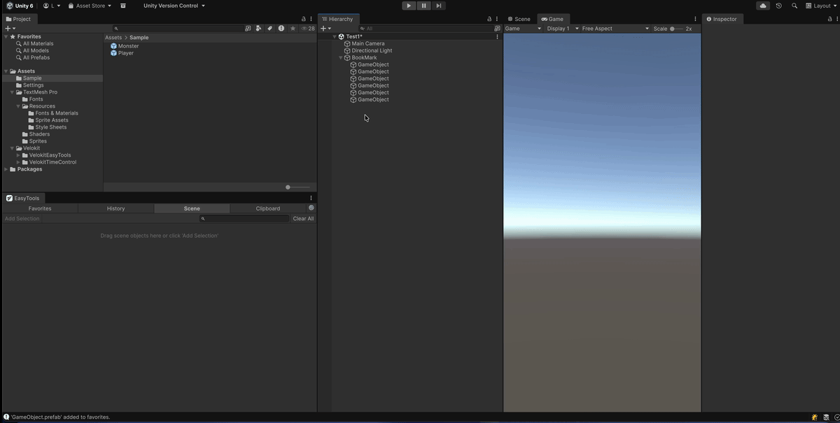 Bookmark scene objects